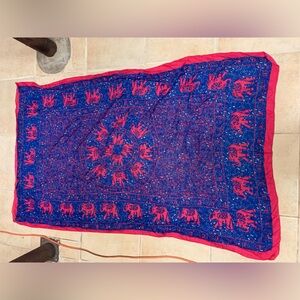 Gorgeous pink and blue elephant scarf